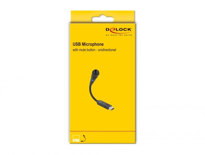 DeLock USB Microphone with Gooseneck and Mute Button