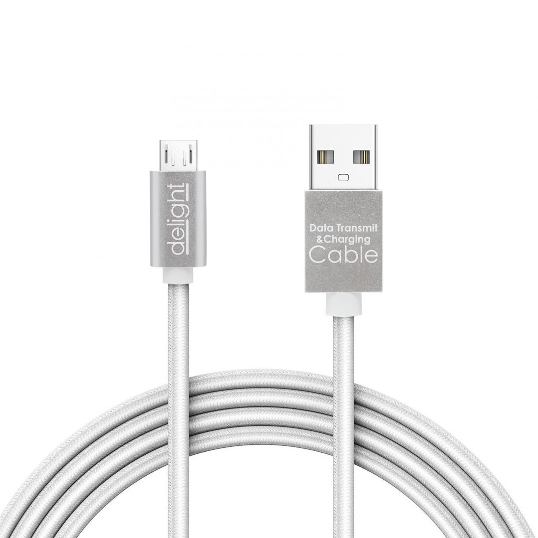 Delight MicroUSB Adatkábel LED White