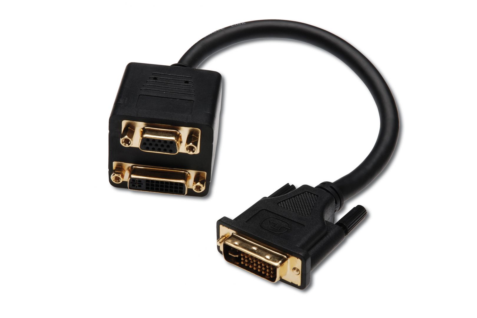 Assmann DVI Y-splitter cable, DVI(24+5) - DVI(24+5) + HD15