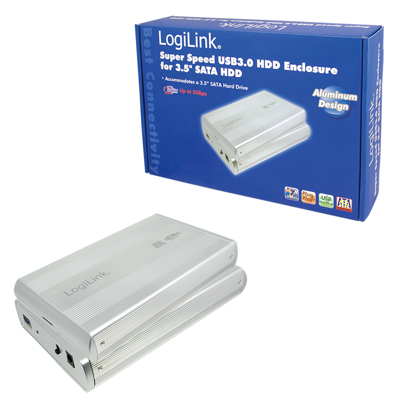 Logilink 3,5" SATA USB 3.0 Aluminium Silver
