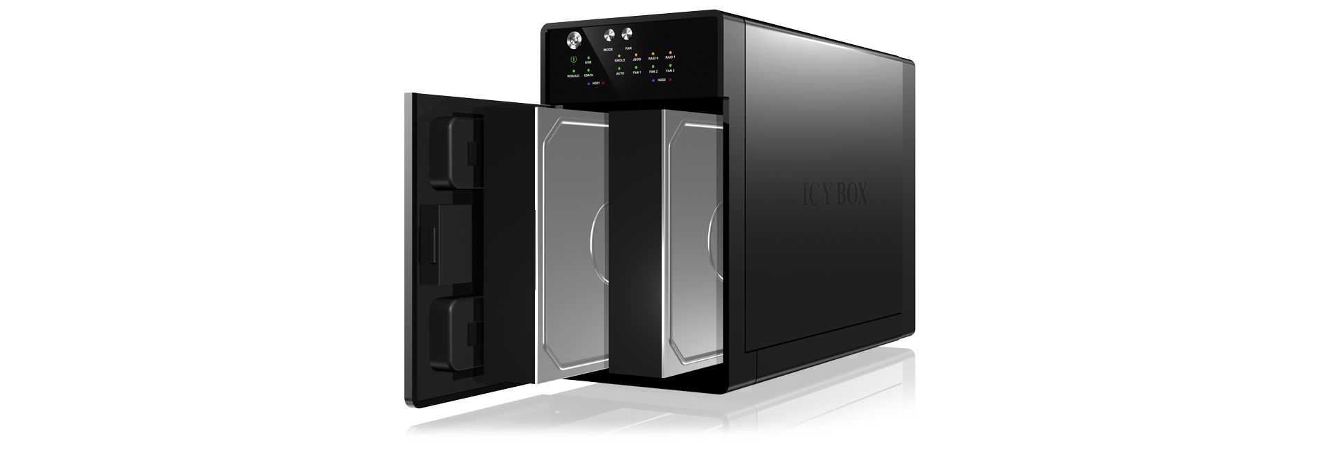 Raidsonic IcyBox IB-RD3620SU3 External dual RAID system for 3.5" SATA I/II/III HDD with USB 3.0 and eSATA