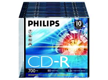 Philips CD-R 80 52x Slim 1 db-os (1-es címke)