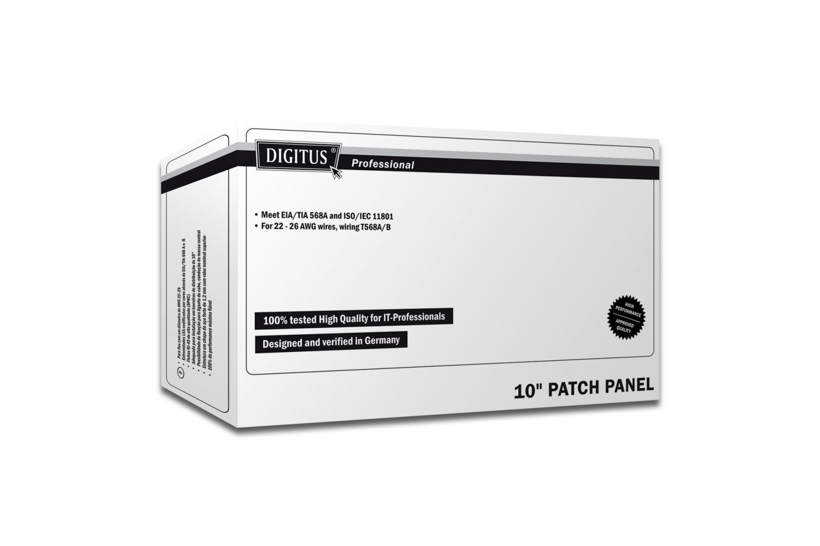 Digitus CAT 5e, Class D patch panel, shielded,12-port RJ45