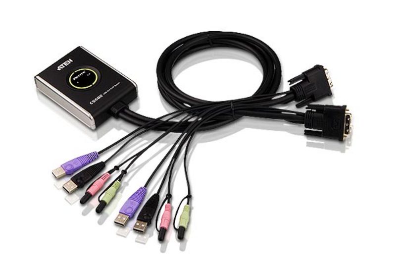 ATEN KVM Switch 2PC USB DVI + kábel