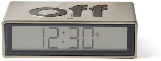 Lexon Flip+ LCD Alarm Clock Rubber Gold
