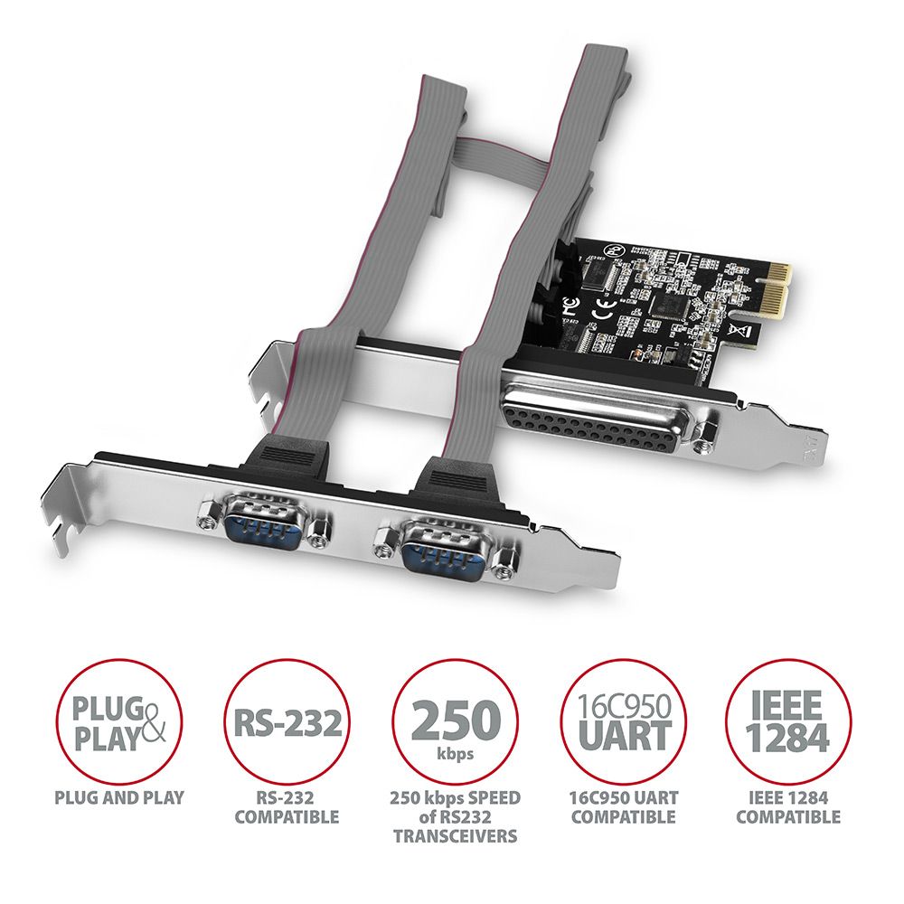 AXAGON PCEA-PSN PCIe 1x paralel + 2x serial