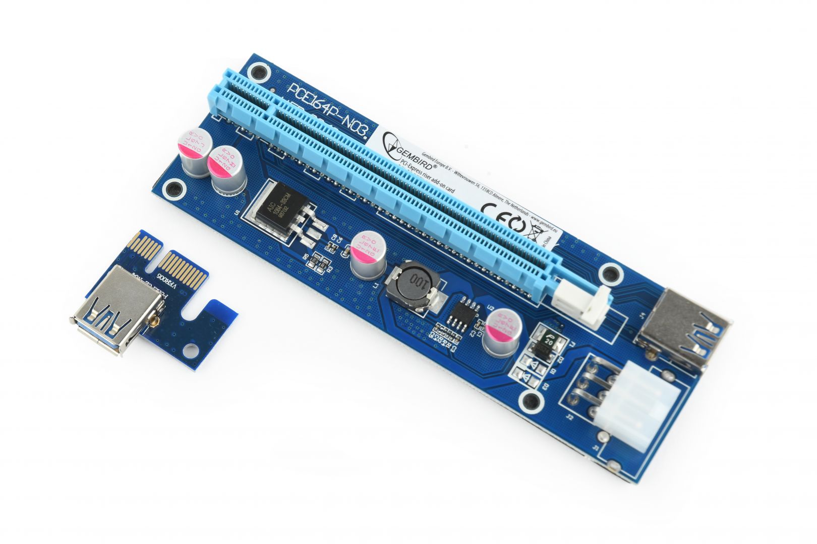 Gembird RC-PCIEX-03 PCI-Express riser add-on card PCI-ex 6-pin power connector