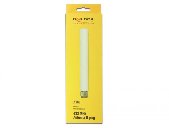 DeLock 433MHz Antenna N plug 1.45 dBi omnidirectional fixed outdoor White