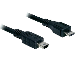 DeLock Cable USB 2.0 micro-B male > USB mini male 1m
