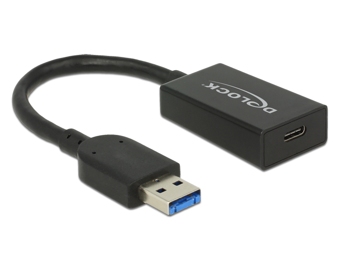 DeLock Converter USB 3.1 Gen 2 Type-A male > USB Type-C female Active Black 15cm