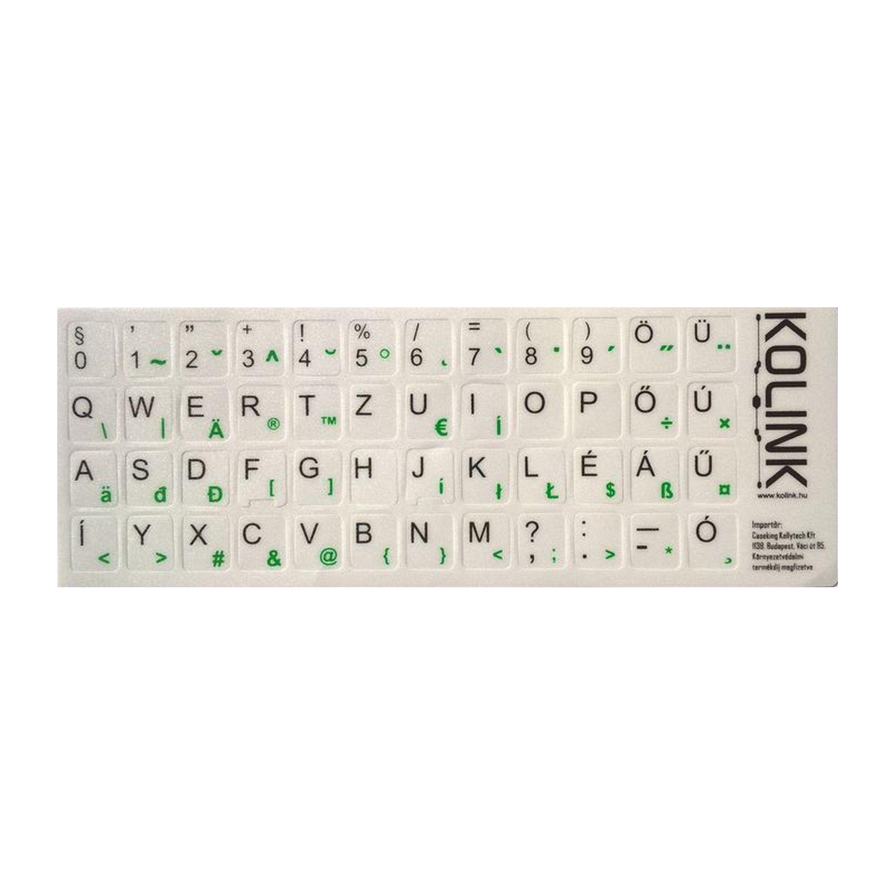 Kolink Billentyűzet matrica HU White/Black