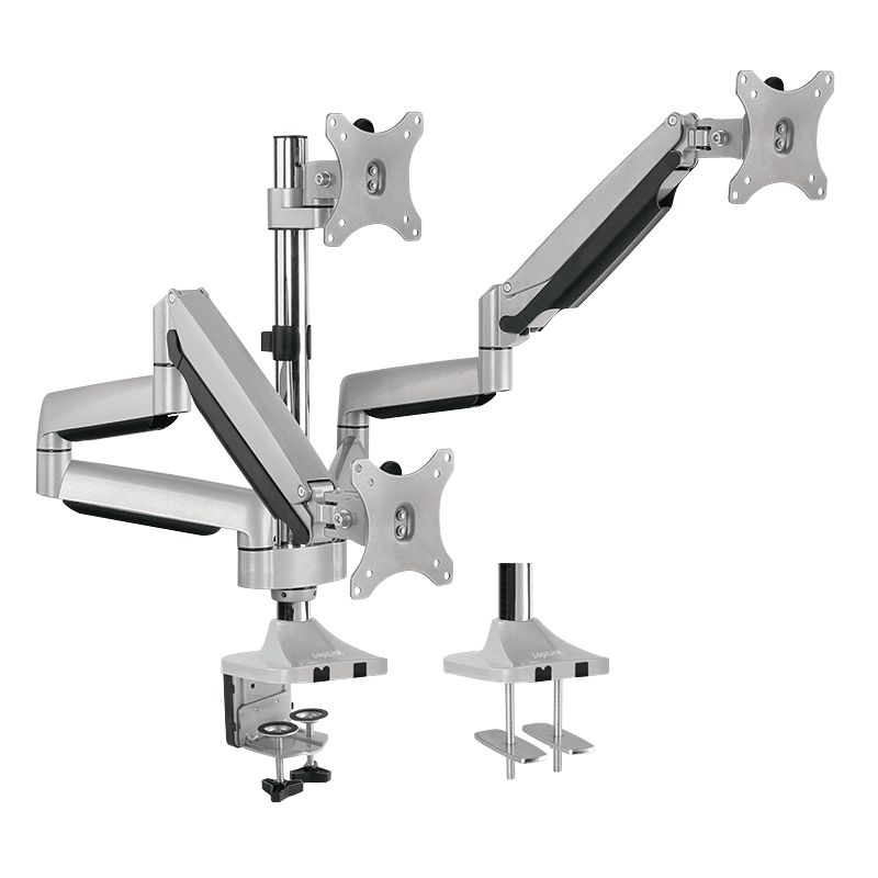 Logilink BP0052 Triple alumium monitor desk mount, tilt -90/+90, swivel -90/+90, level adjustment -90/+90