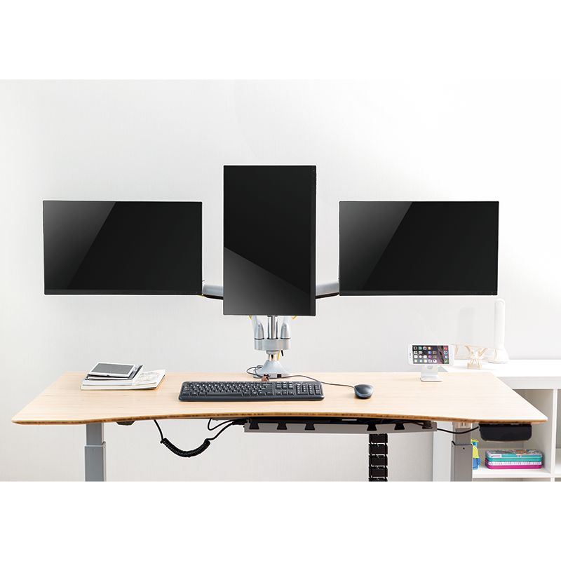 Logilink BP0052 Triple alumium monitor desk mount, tilt -90/+90, swivel -90/+90, level adjustment -90/+90