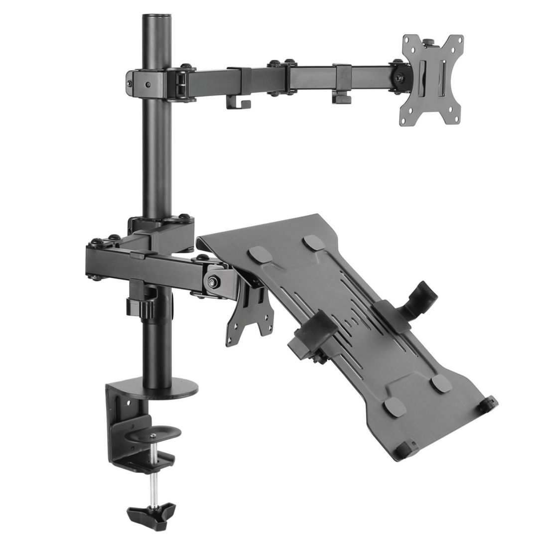 EQuip 13"-32" Articulating Dual Arm Monitor Laptop Desk Mount Bracket
