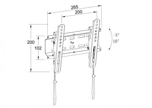 Well TLS43 13"-43" Titable Flat Screen Mount