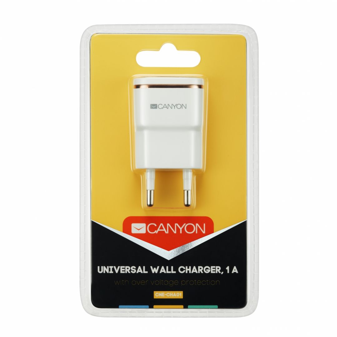 Canyon CNE-CHA01WR Universal Wall Charger White/Red