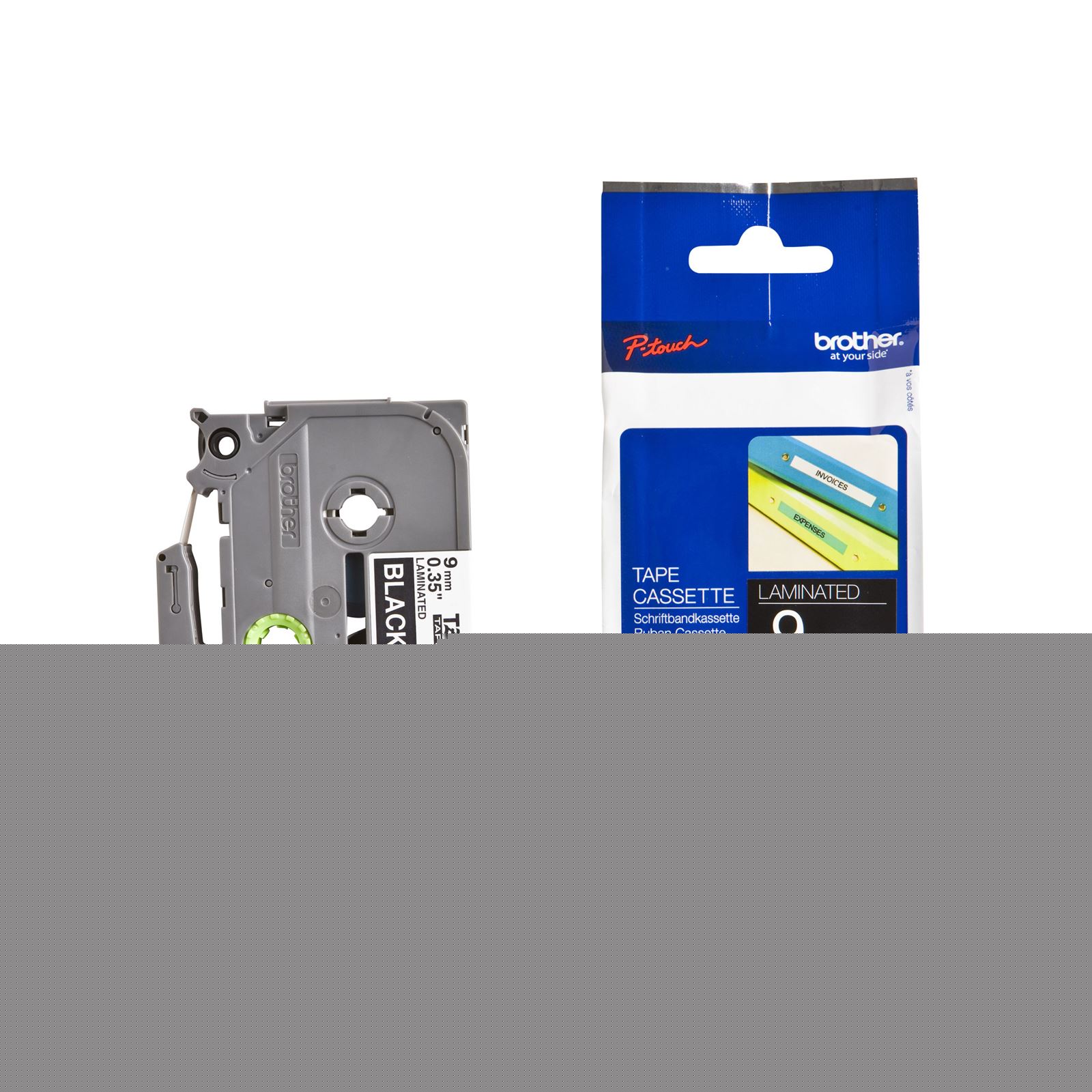 Brother TZE-325 laminált nyomtatószalag (9mm) White on Black - 8m