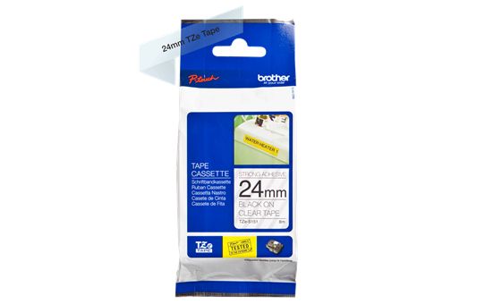 Brother TZE-S151 laminált P-touch szalag (24mm) Black on Clear - 8m