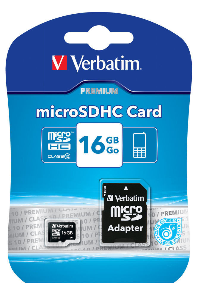 Verbatim 16GB microSDHC Premium Class10 + adapter