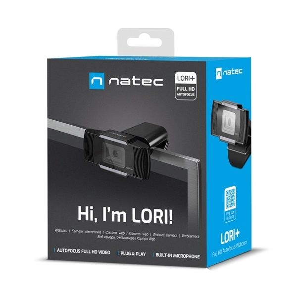 natec Lori+ Full HD Webkamera Black