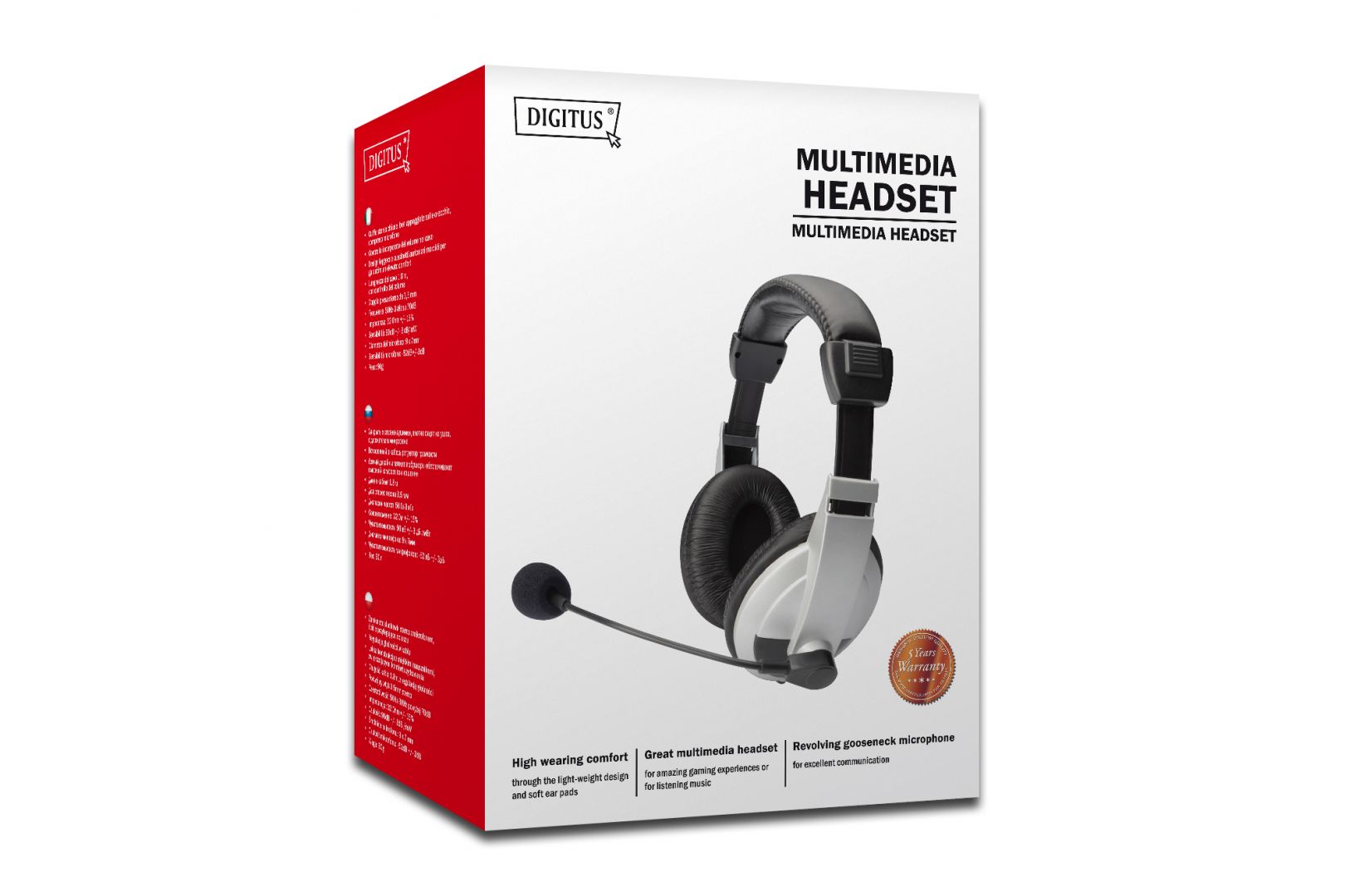 Digitus Stereo Multimedia Headset, with microphone