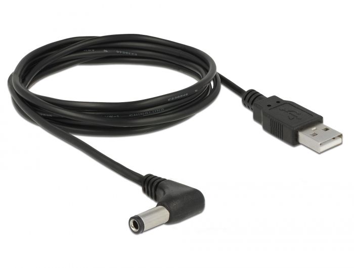 DeLock USB Power Cable to DC 5.5 x 2.5 mm male 90° 1,5m