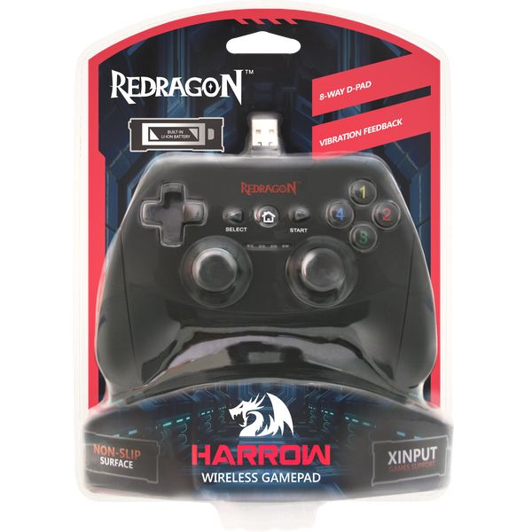 Redragon Harrow Wireless gamepad Black PC/PS3