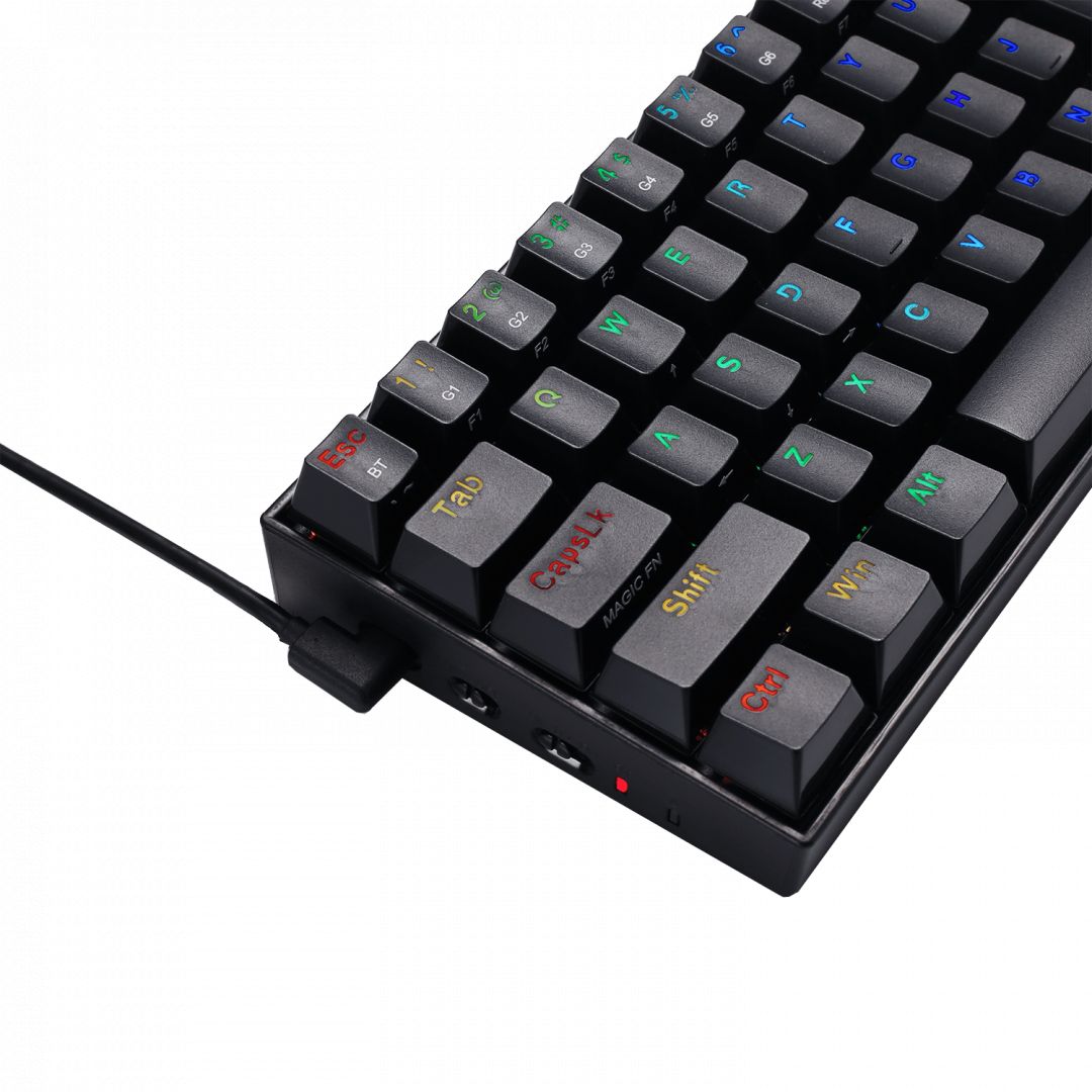 Redragon K530 Draconic Compact RGB Wireless Brown Mechanical Tenkeyless Designed Bluetooth Gaming Keyboard Black HU