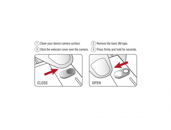 DeLock Webcam Cover for Laptop, Tablet and Smartphone 3 pack Silver