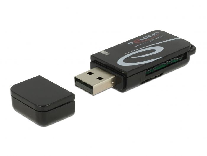 DeLock Mini USB 2.0 Card Reader with SD and Micro SD Slot