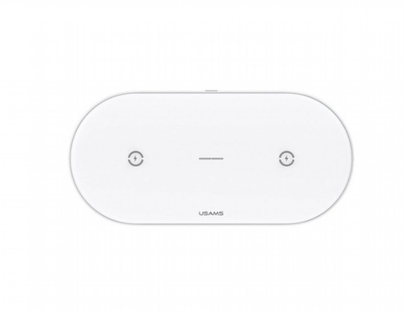 Usams US-CD120 Dual Coil Wireless Charger for Mobile Phones and Earbuds White