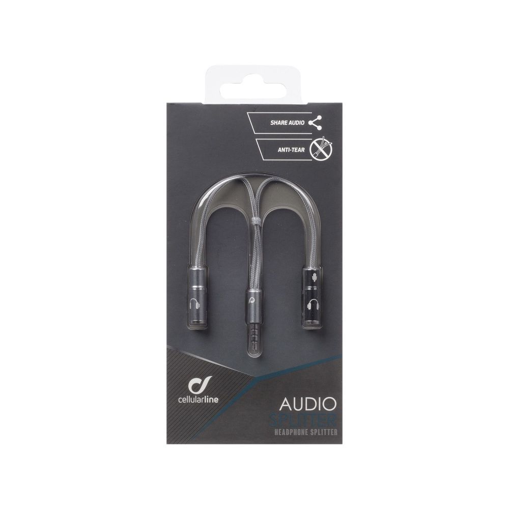 Cellularline RAUDIOSPLITTER headphone splitter, AQL? certification, 3.5 mm jack, silver