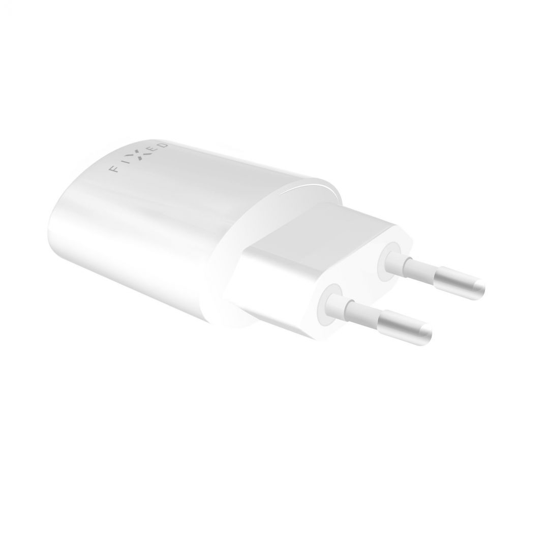 FIXED Travel charger with USB output, 12W, white