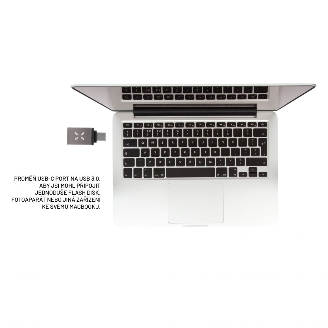 FIXED Aluminum reduction Link USB-A to USB-C, gray