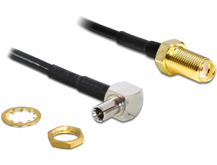 DeLock TS-9 90° dugó > SMA Jack 145 mm adapter