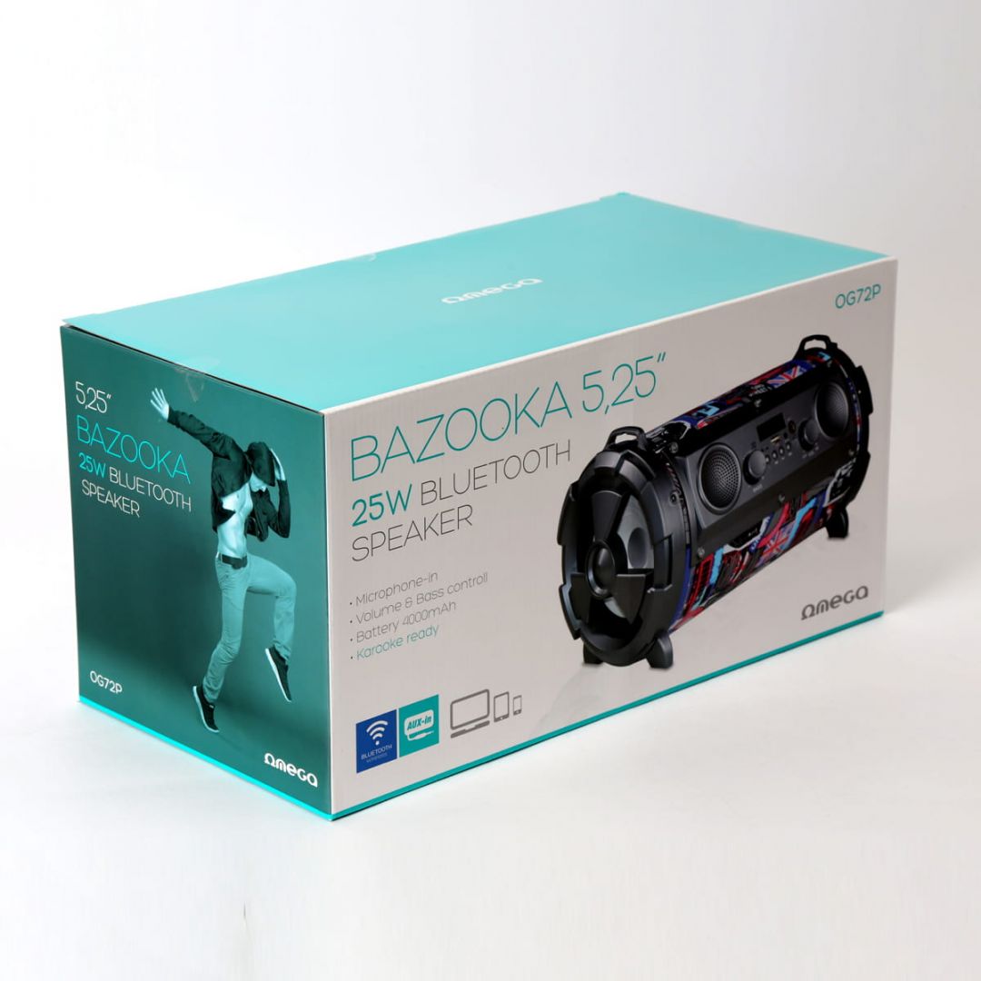 Omega OG72P Bazooka Bluetooth Speaker Black