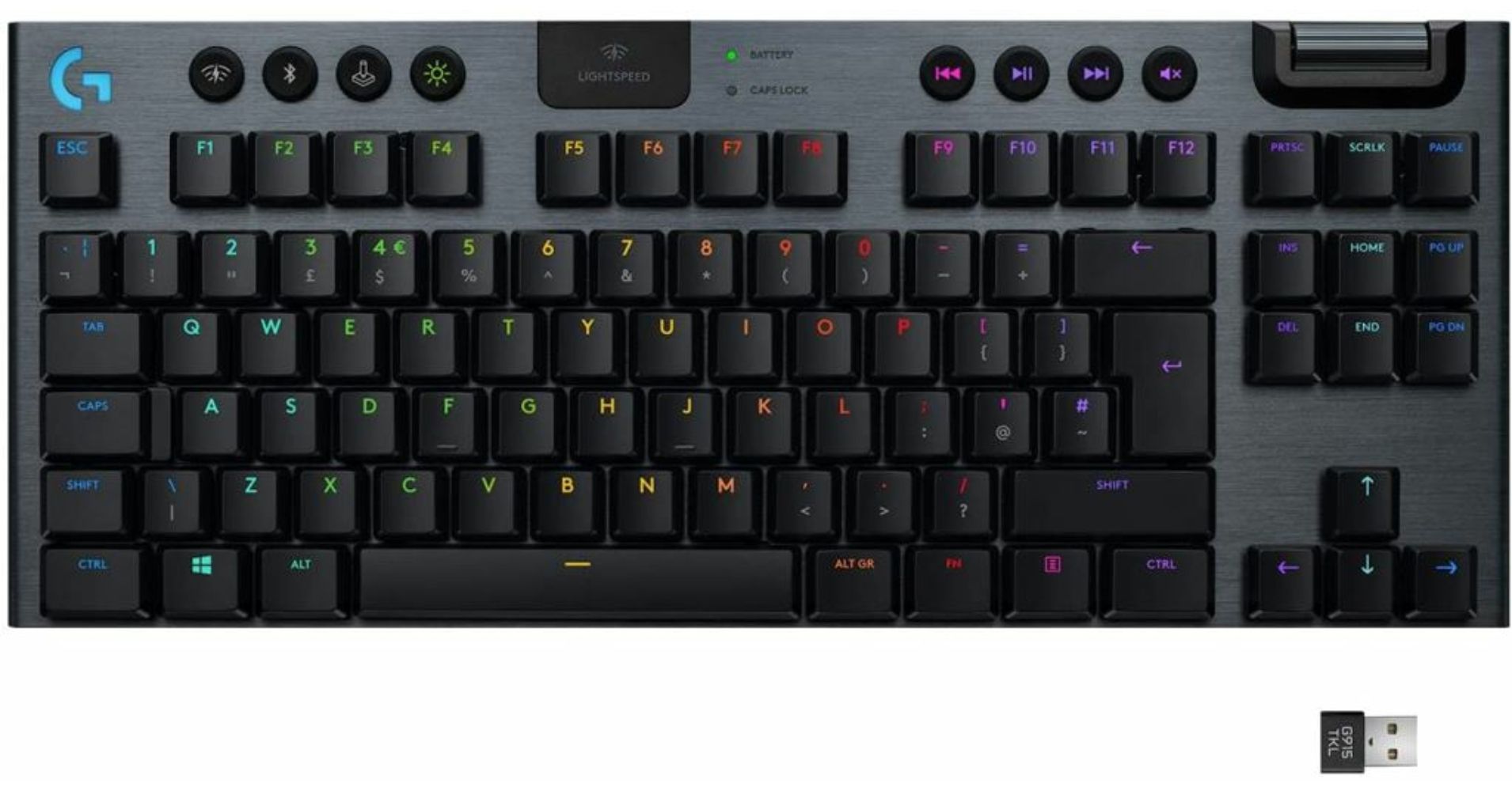 Logitech G915 TKL Lightspeed Wireless RGB Mechanical Gaming Keyboard Tactile Keyboard Black US