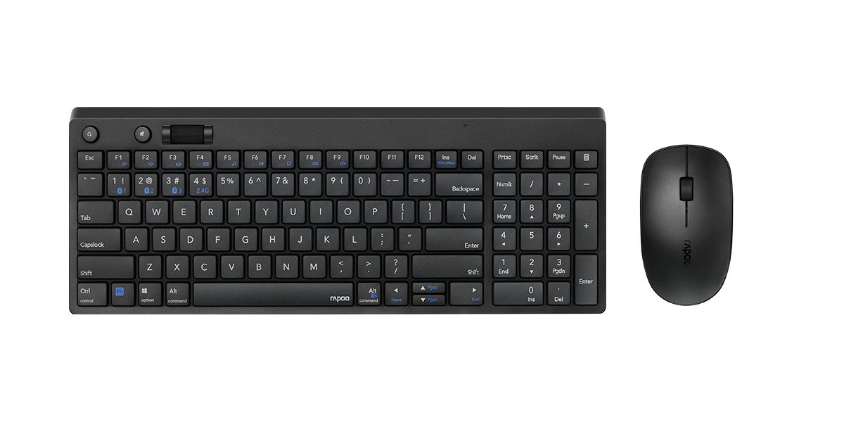 Rapoo 8050T Wireless Keyboard & Mouse Combo Black
