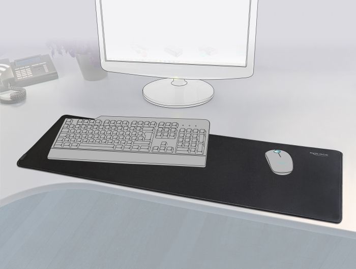 DeLock Gaming Mouse Pad water repellent Black