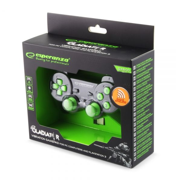 Esperanza EGG108G Gladiator Wireless Gamepad PS3/PC Black/Green