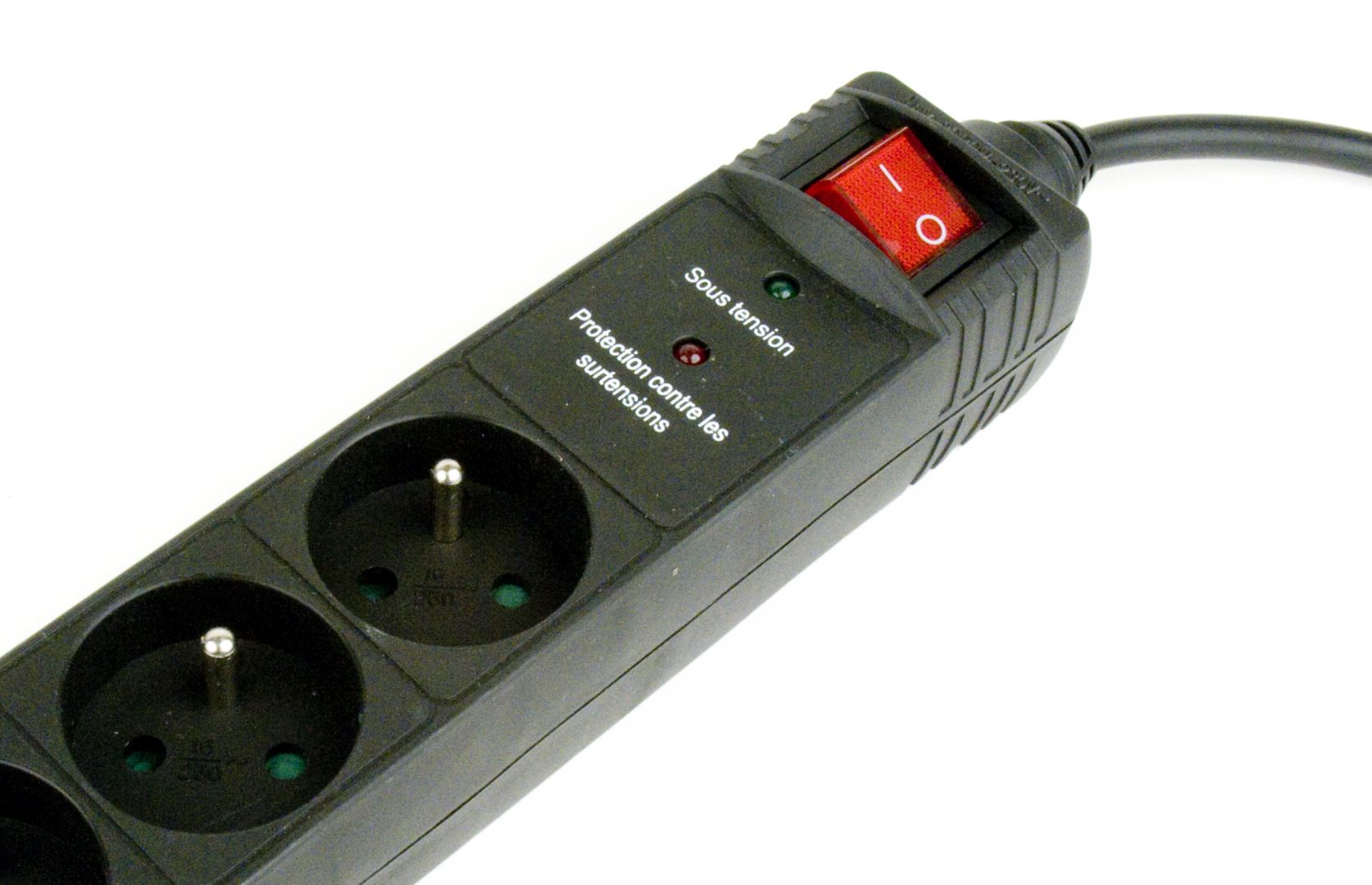 Gembird Surge protector 5 French sockets 1,5m Black