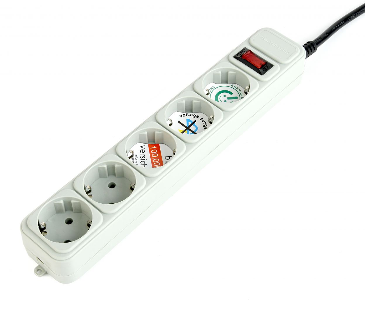 Gembird Surge protector 5 sockets 1,8m White