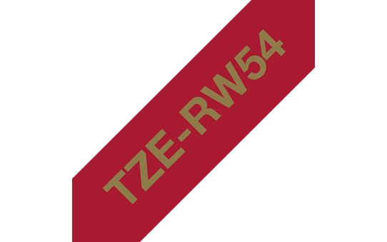 Brother TZe-RW54 selyem szövet P-touch szalag (24mm) Gold on Red - 4m
