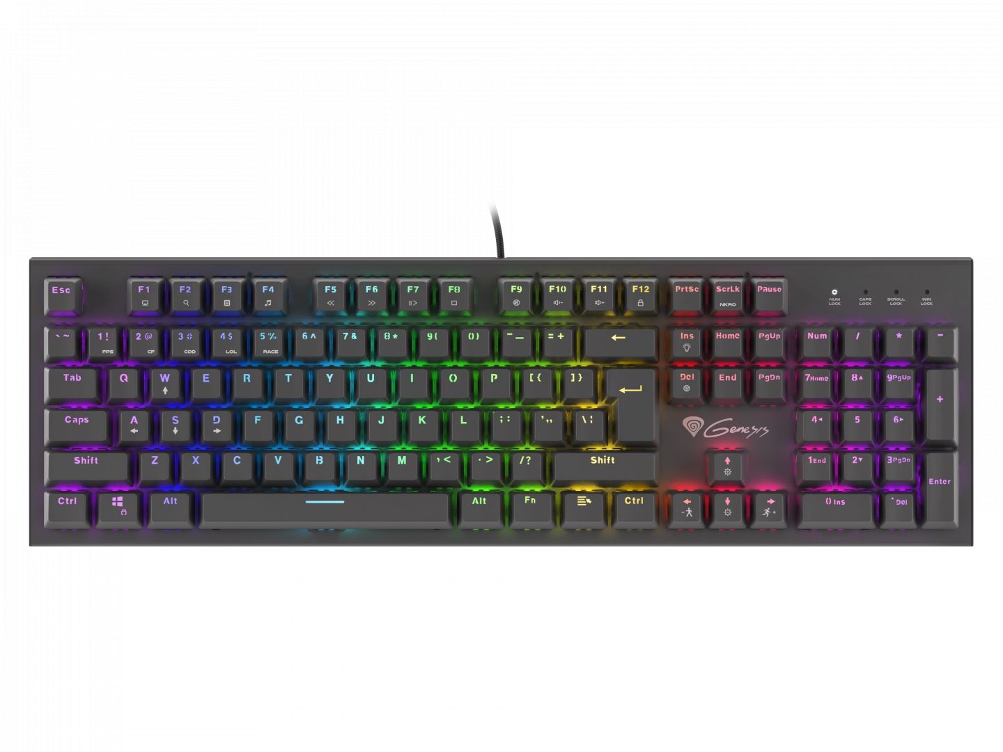 Natec Genesis Thor 300 RGB Gaming Keyboard Black US