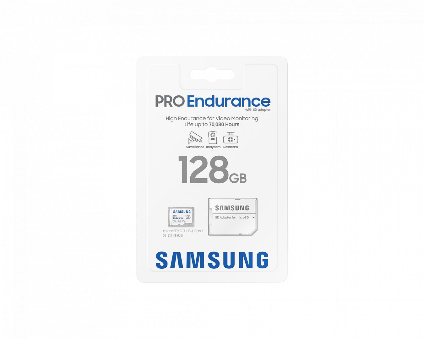 Samsung 128GB microSDXC Class10 U3 V30 PRO Endurance + adapterrel
