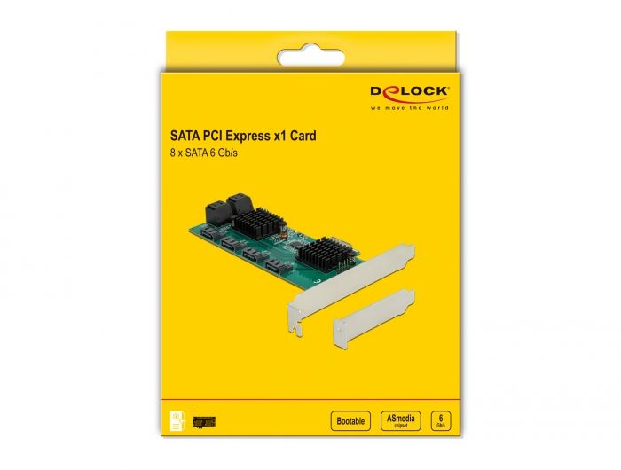 DeLock 8 port SATA PCI Express x1 Card - Low Profile Form Factor