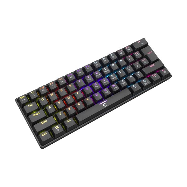 White Shark GK-2022B Shinobi Blue Switches Mechanical 60% Gaming Keyboard Black HUN