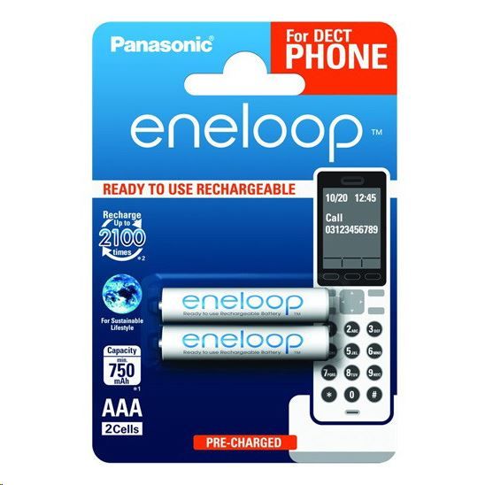 Panasonic Eneloop 750mAh AAA Ni-Mh 2db/csomag