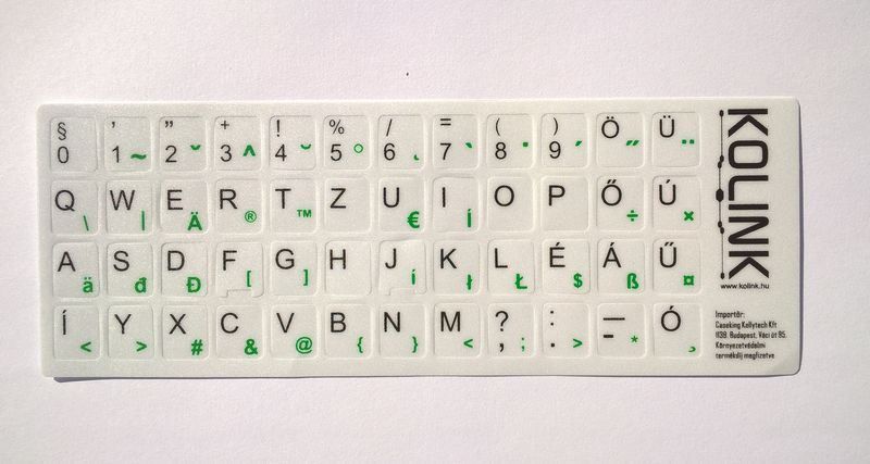 Kolink Kolink Billentyűzet matrica HU White/Black