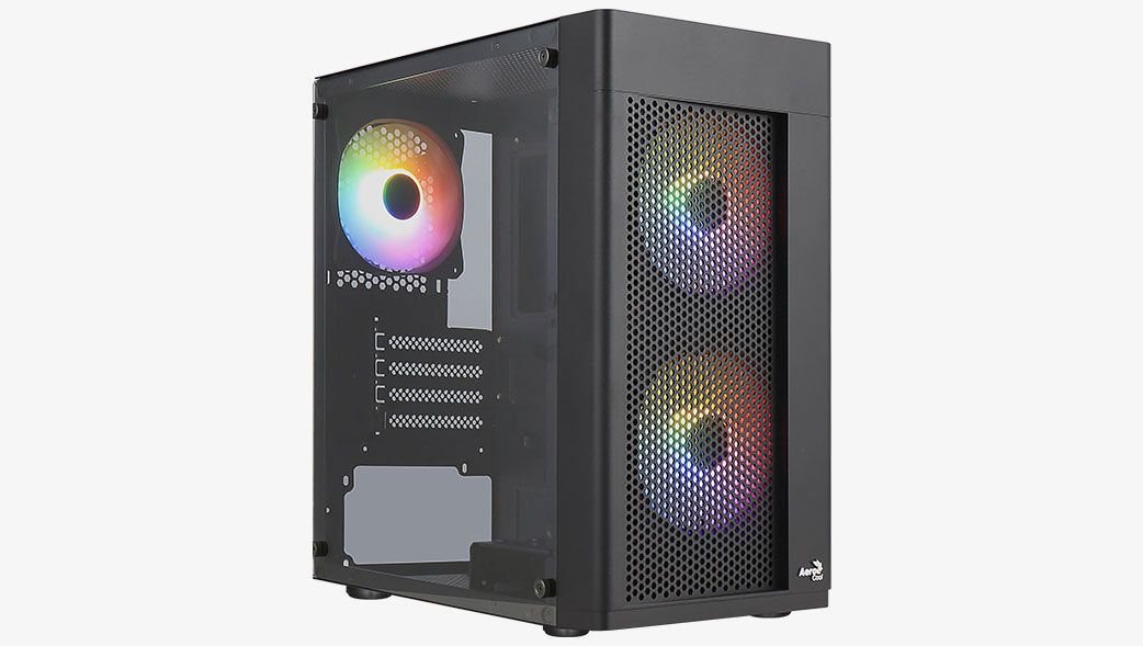 Aerocool Hexform-G-BK-V2 RGB Tempered Glass Black